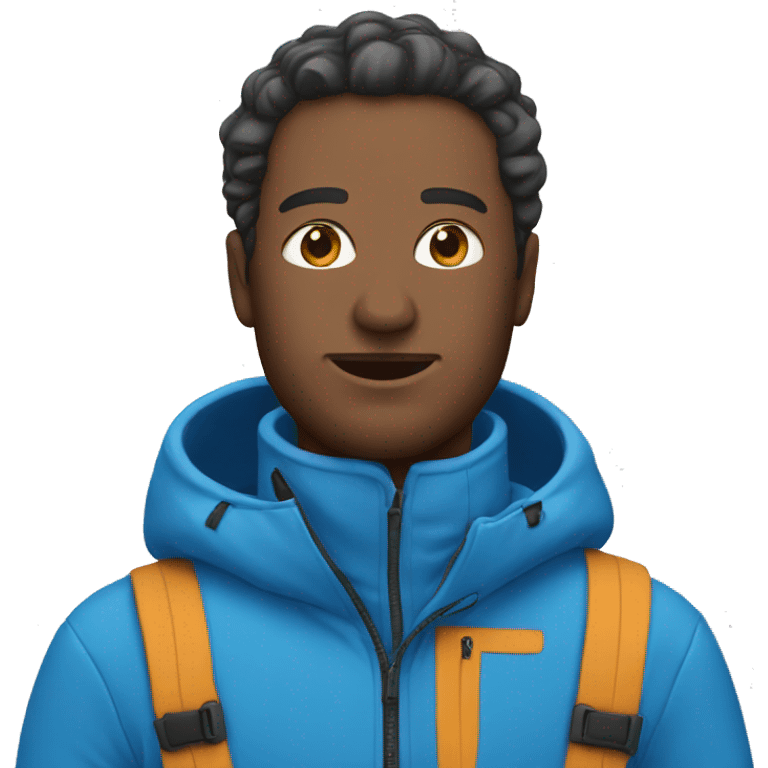 a man in a blue ski suit
 emoji