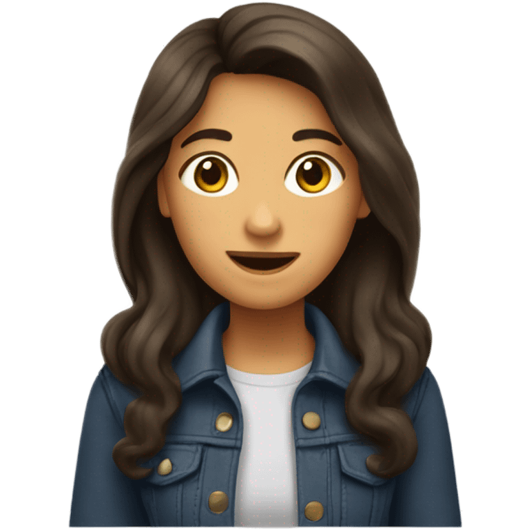 fille brune qui dit bonjour emoji