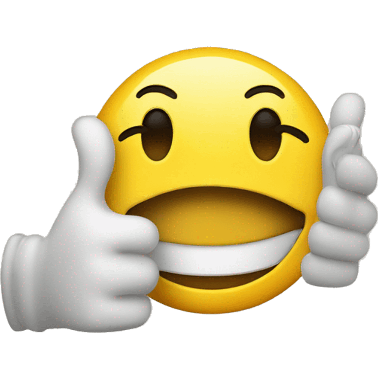 Smiley face emoji with thumbs up emoji