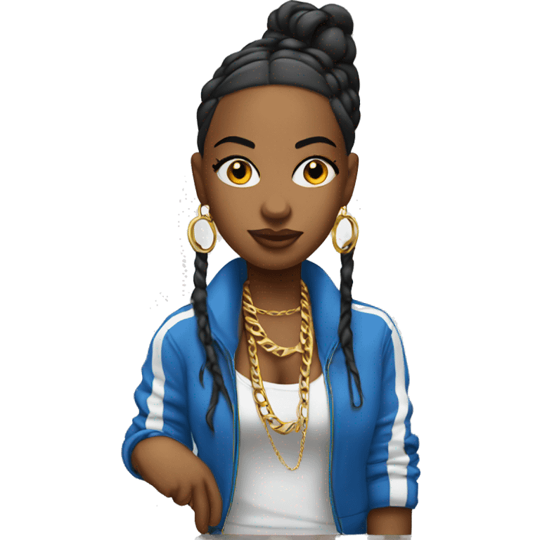 Girl rapper with Cuban links on emoji