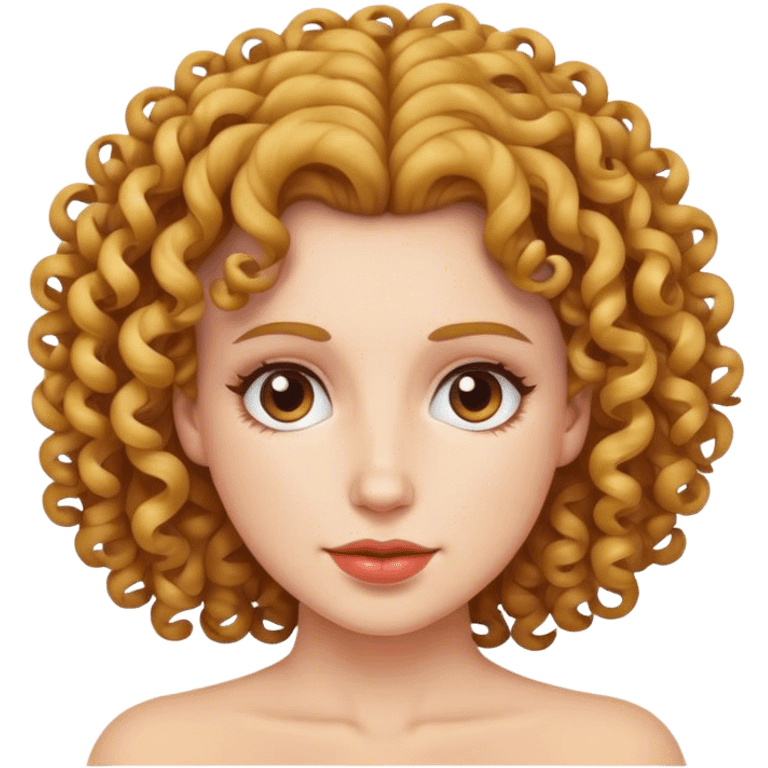 White women with curly hair emoji