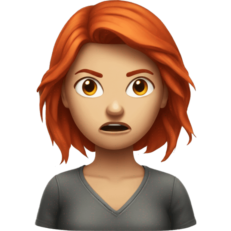 Angry red headed girl  emoji