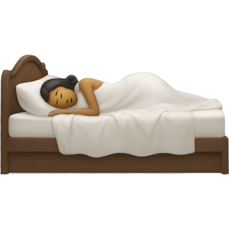 Woman sleeping and taking off the light emoji