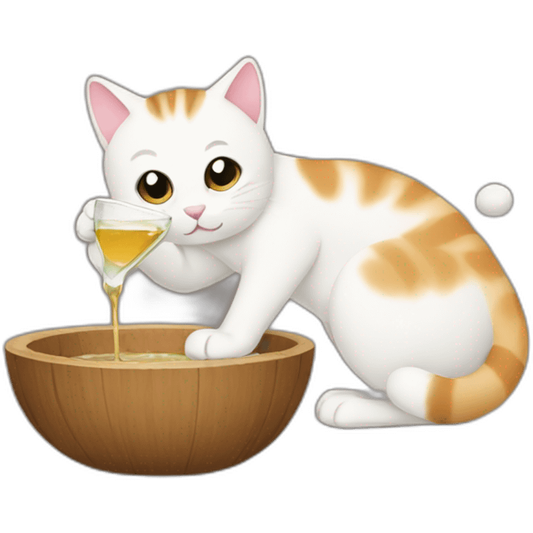 cat drinking saki emoji