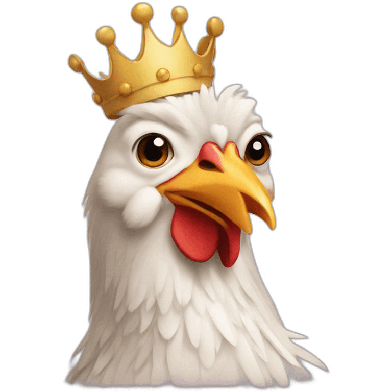 Chicken with crown emoji