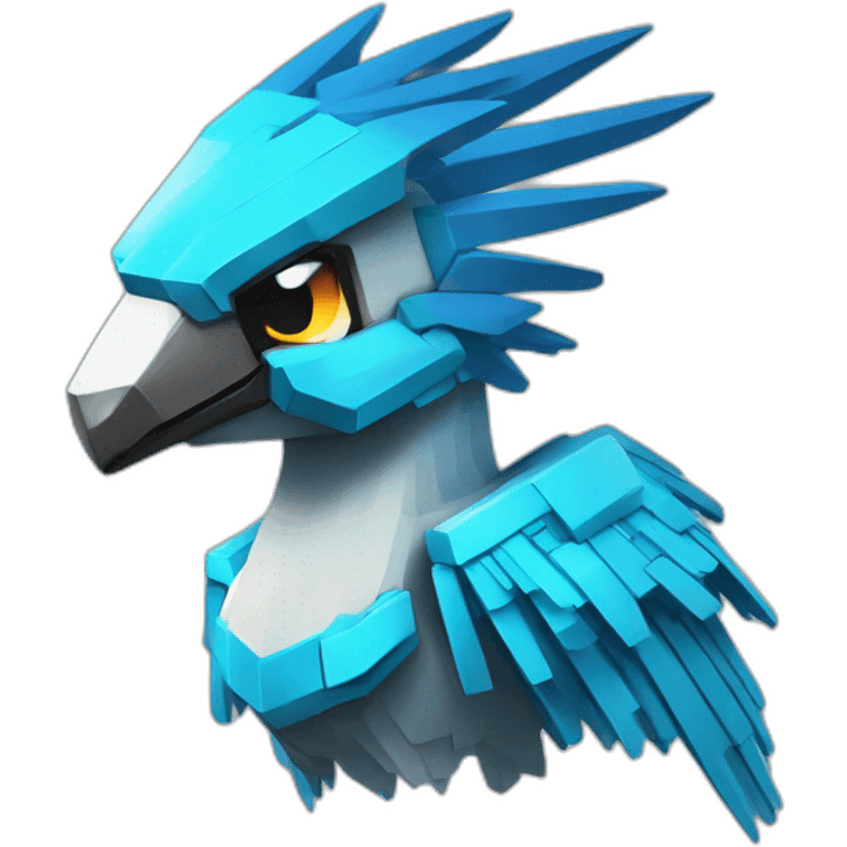 Minecraft Articuno Cyberpunk Head emoji