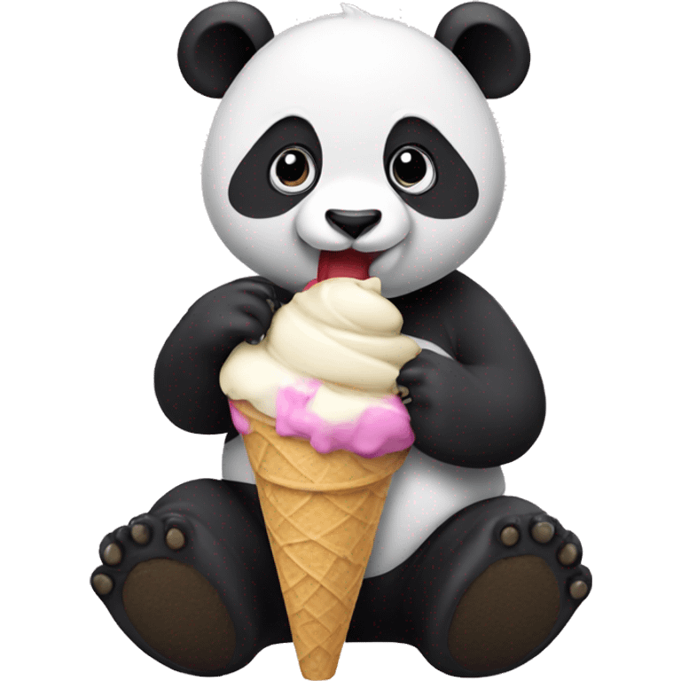 Panda eating ice cream emoji