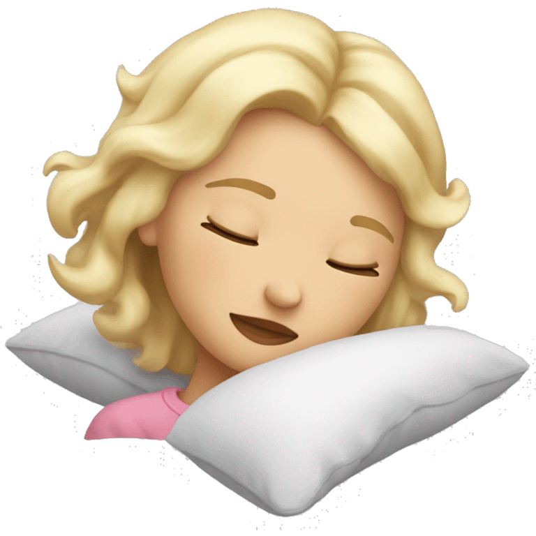 pretty blonde girl napping on pilloe emoji