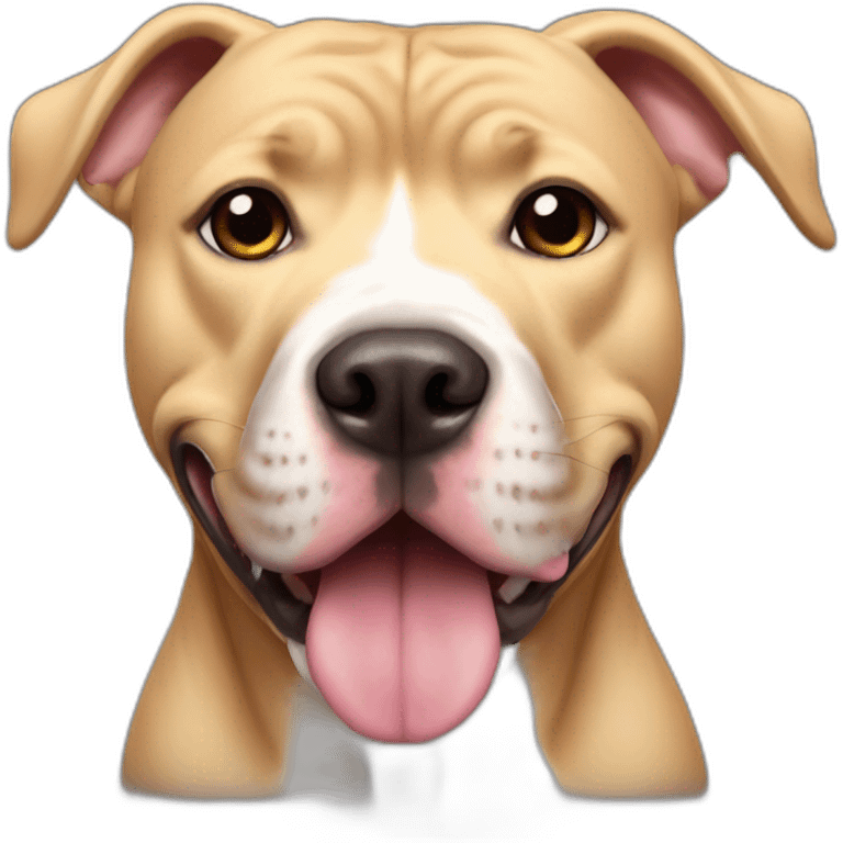 cute blond dog ears up pitbull dark snout emoji