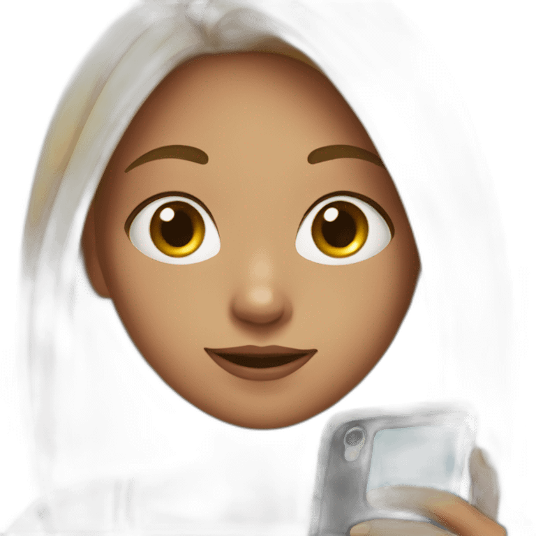 girl with phone take a selfies emoji