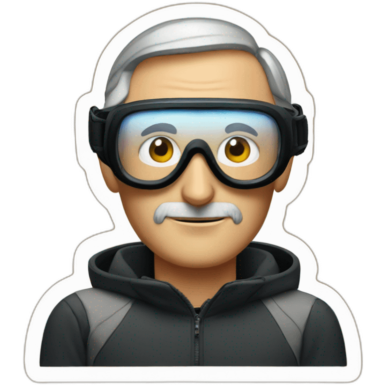 Steve Jobs with ski goggles emoji