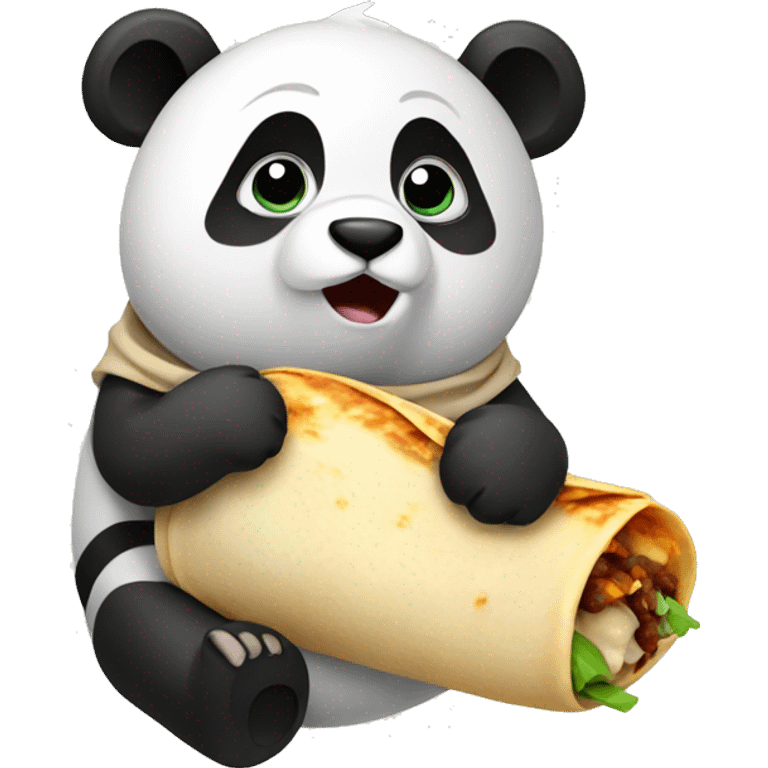 Panda eating a burrito emoji