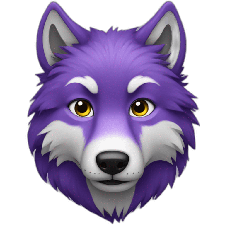 Purple furry wolf emoji