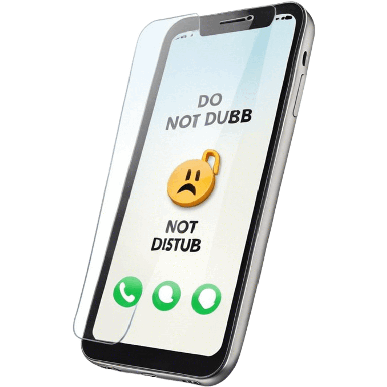 a mobile phone holding up a ‘do not disturb’ sign emoji