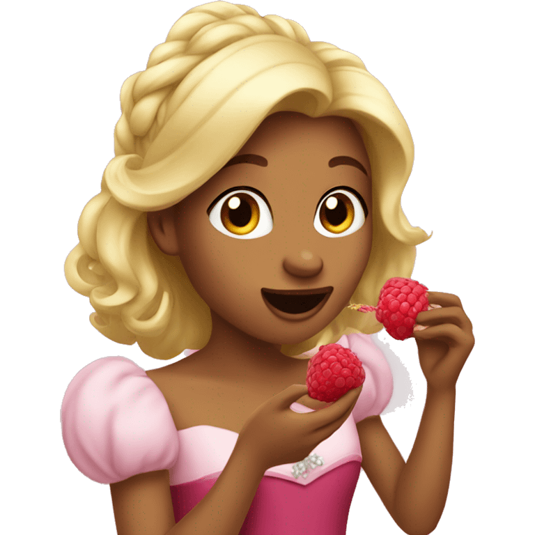 princess eating raspberry  emoji