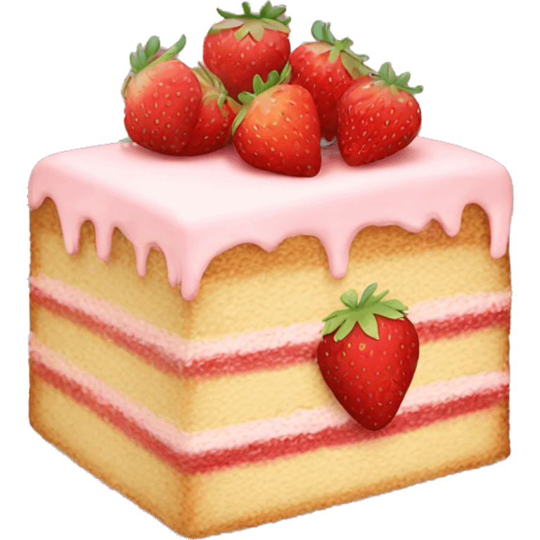 Cake with strawberry  emoji