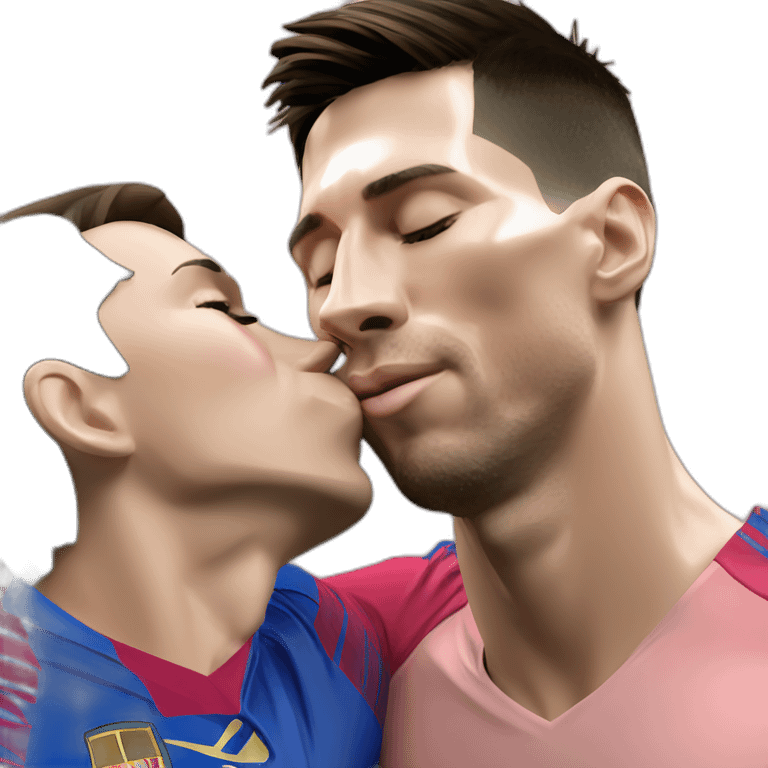 lionel messi kissing cristiano ronaldo no nsfw emoji