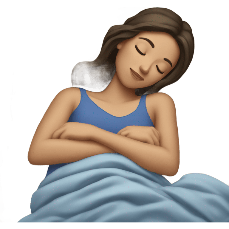 Brunette girl sleeping emoji