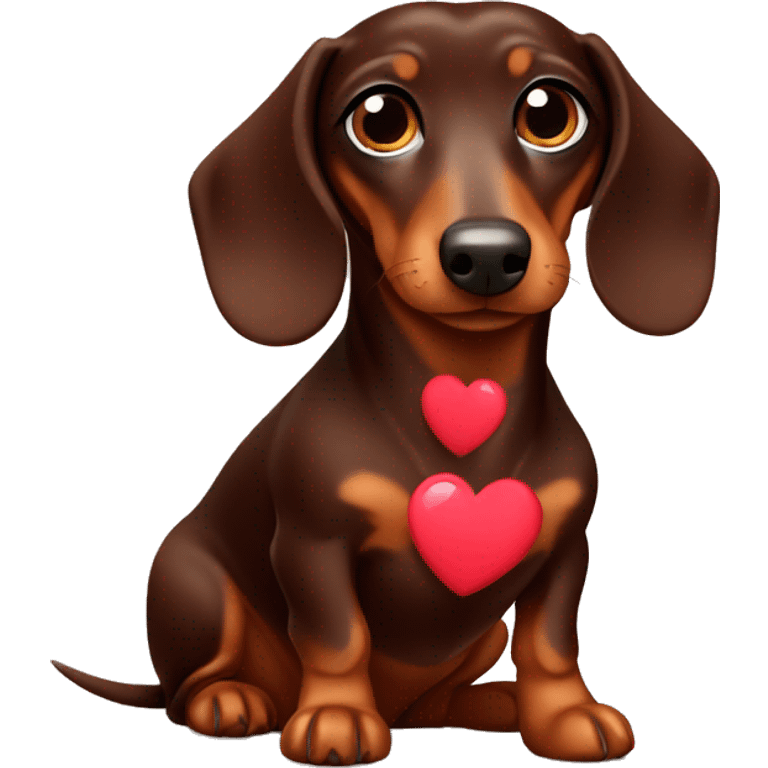 chocolate tan dachshund with heart eyes  emoji