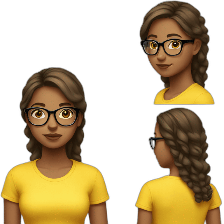 girl-in-yellow-tshirt-glasses emoji