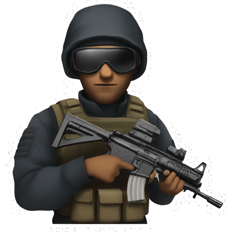 Counter-terrorist from Counter-Strike 2 game, holding c4 emoji