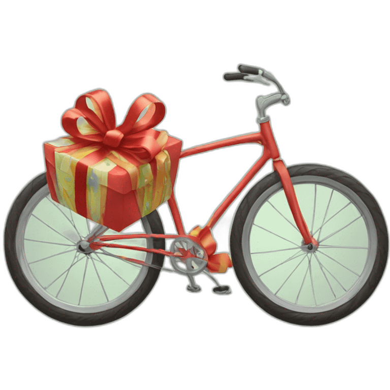 a bike wrapped present emoji