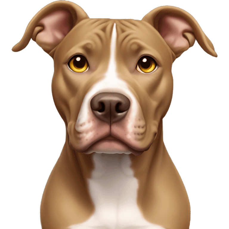 A light brown female pitbull with golden eyes emoji