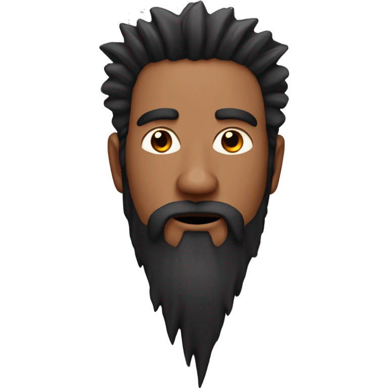 Guy with red spiky hair, completely black scleras, and a chin curtain beard emoji