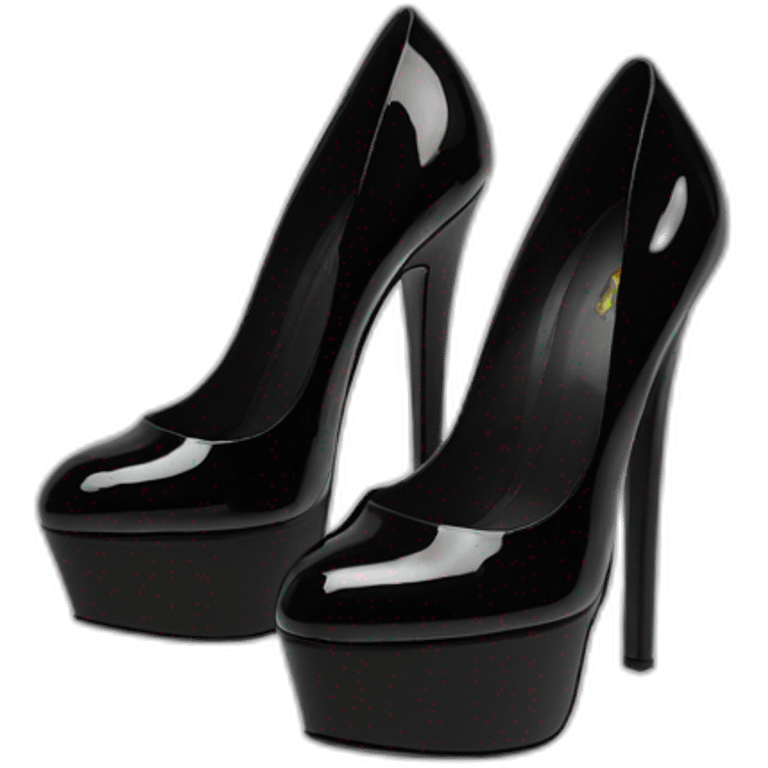 Black Patent Leather Daffodile Platform Heels emoji