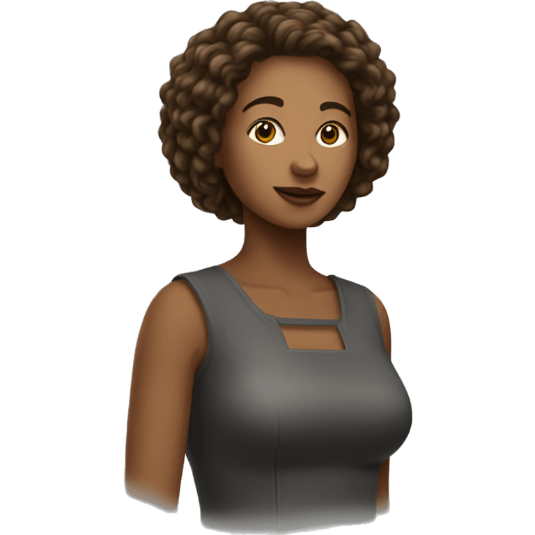 femme agée cheveux courts châtains raides emoji