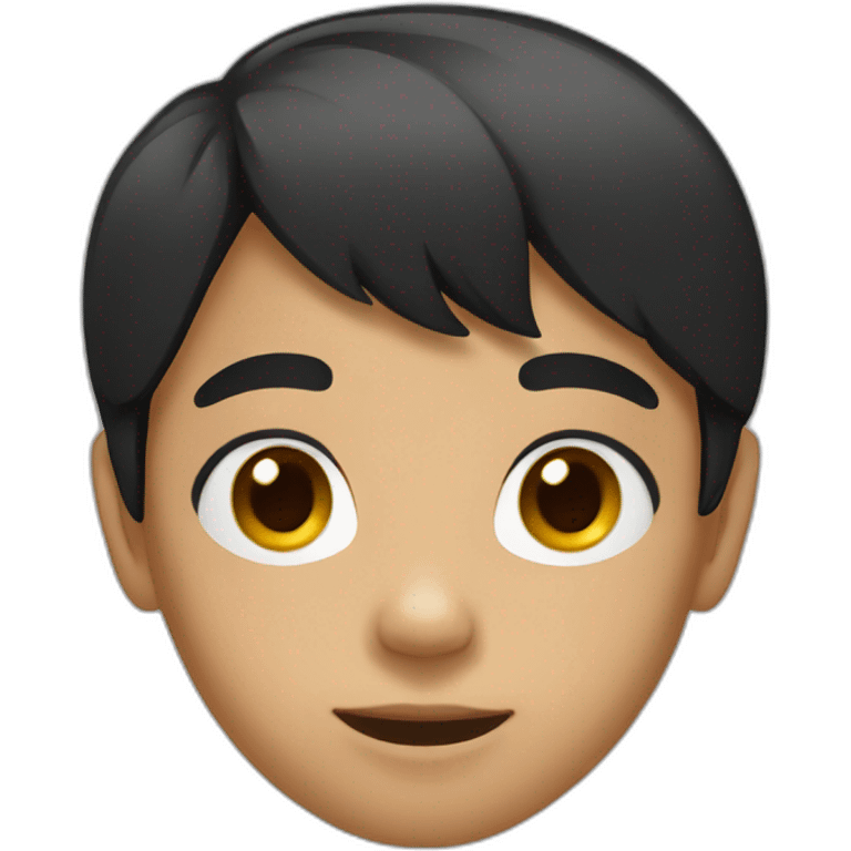 black hair asian kid emoji