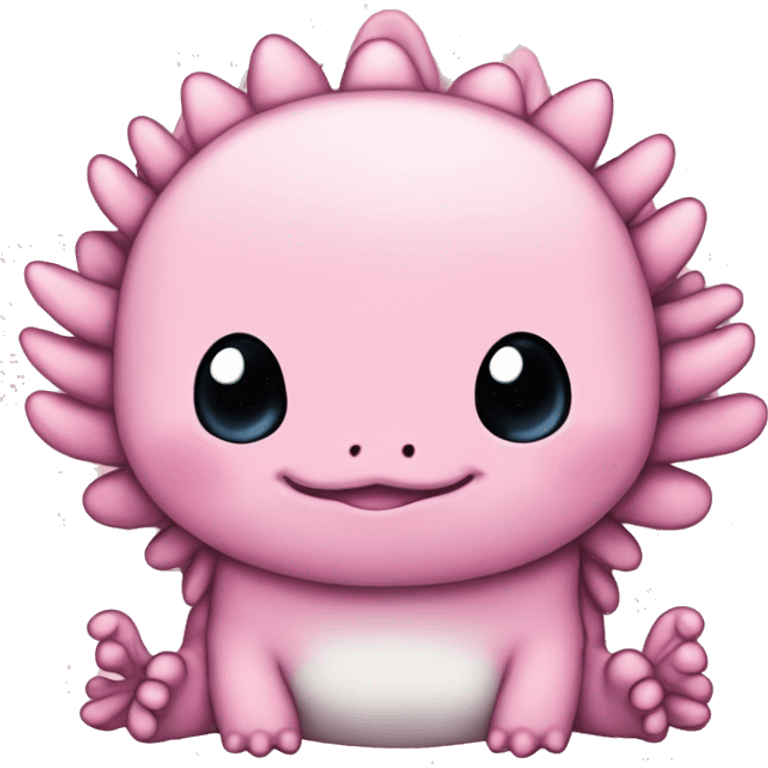 aesthetic pink cute axolotl stitch chibi emoji