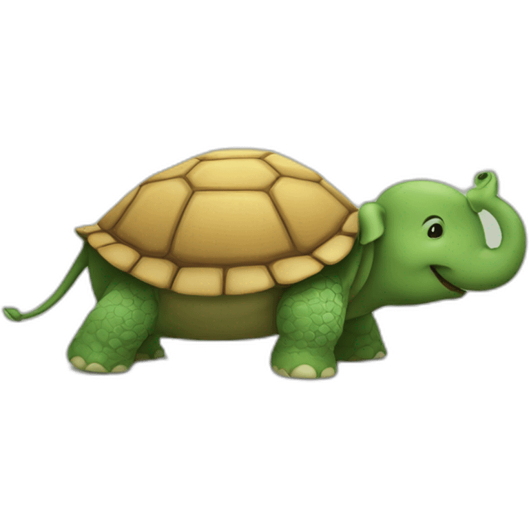 Chat sur une tortue qui est sur un éléphant emoji