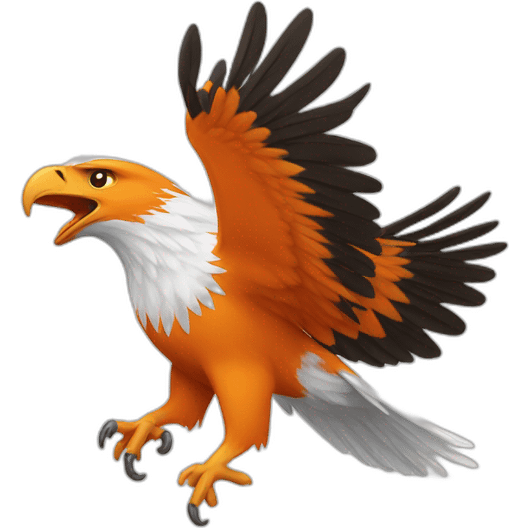 Orange and white eagle flying emoji