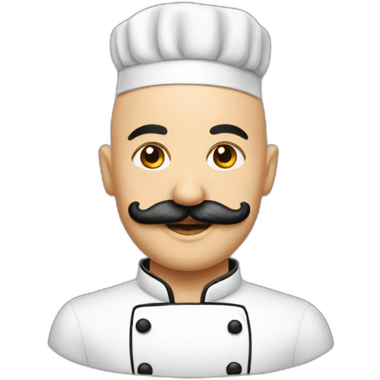 Bald chef moustache tattoos emoji