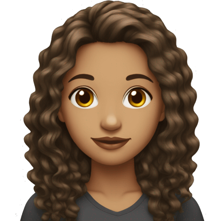 girl latina wavy long hair black emoji