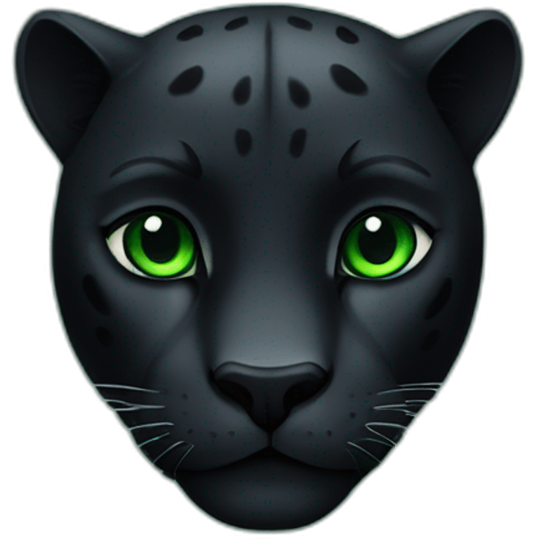 make an emoji of an animal black panther with green eyes, with a green heart emoji