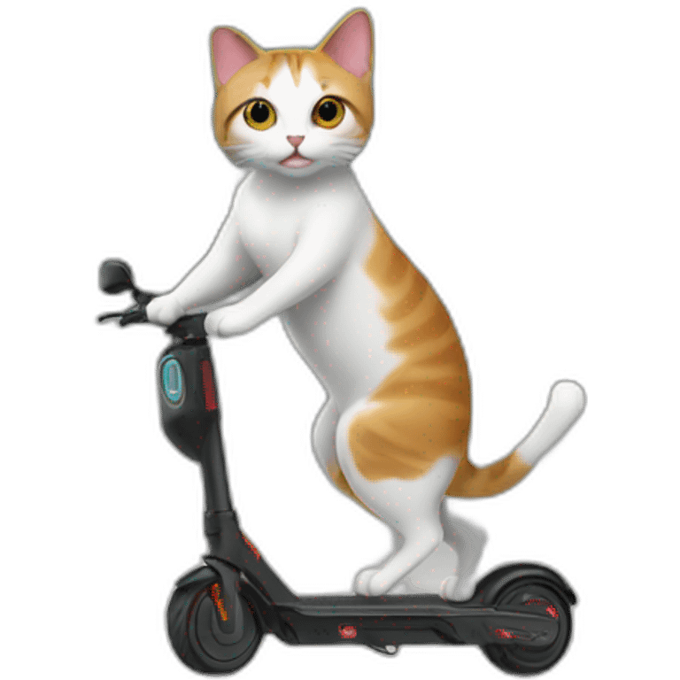 cat using an electric scooter on shrums emoji