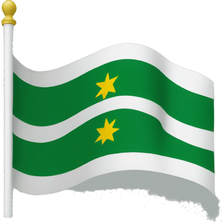 Kashmir flag. Green yellow white emoji