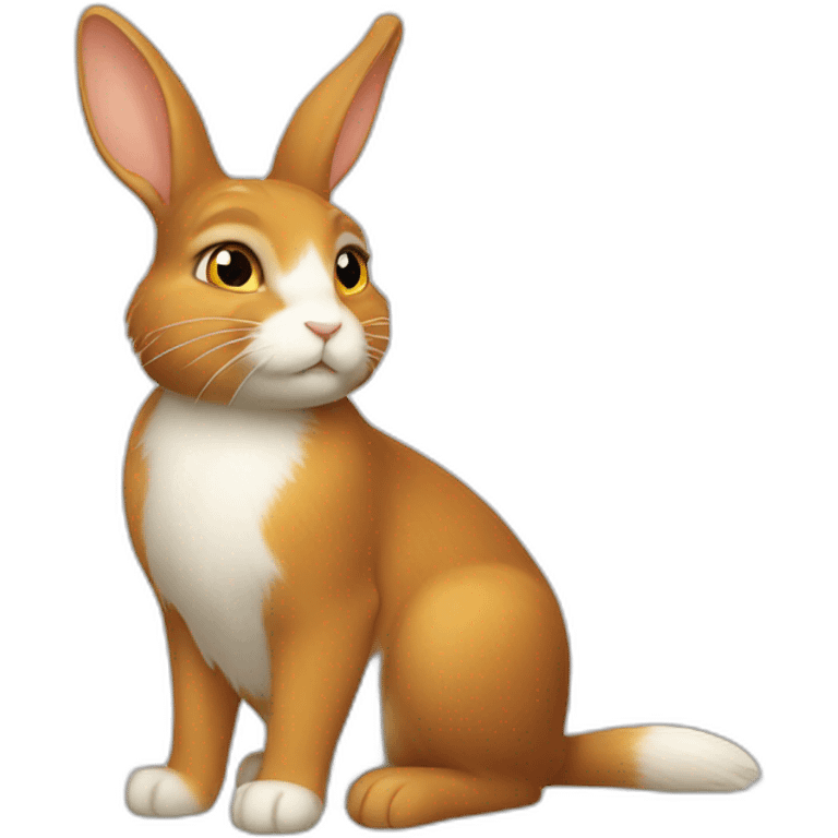 lapin blanc lapin noir et chat roux  emoji