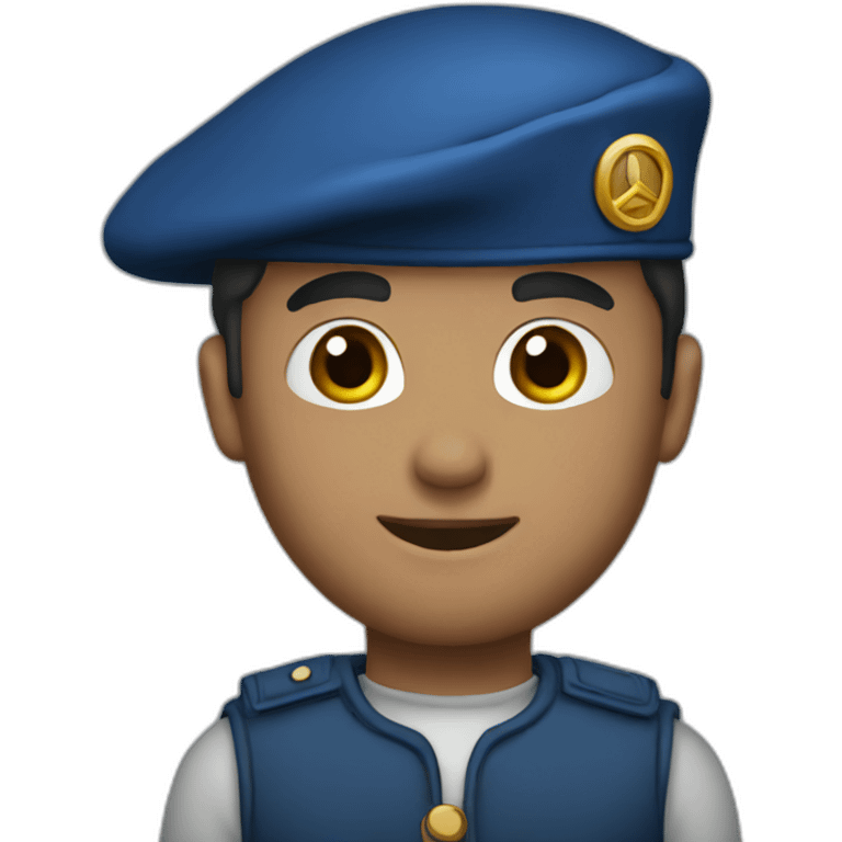 blue beret emoji