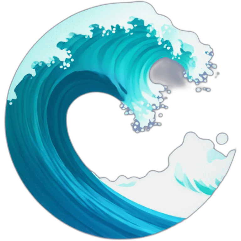 create an illustrated flat simple logo of a wave as it reaches breakpoint emoji