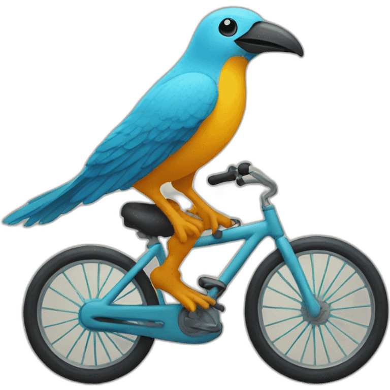 Bird riding a bike emoji