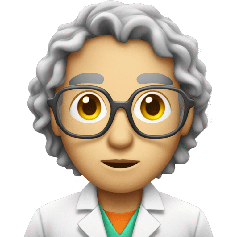 Scientist looking at DNA emoji