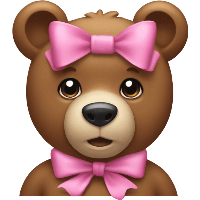 Bear pink bow  emoji