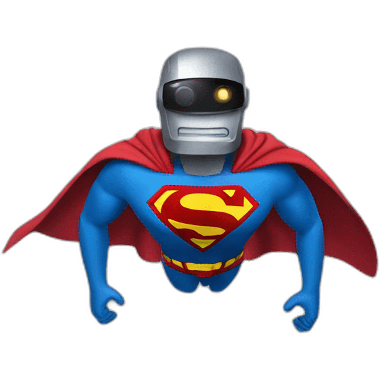 robot flying disguised as superman emoji