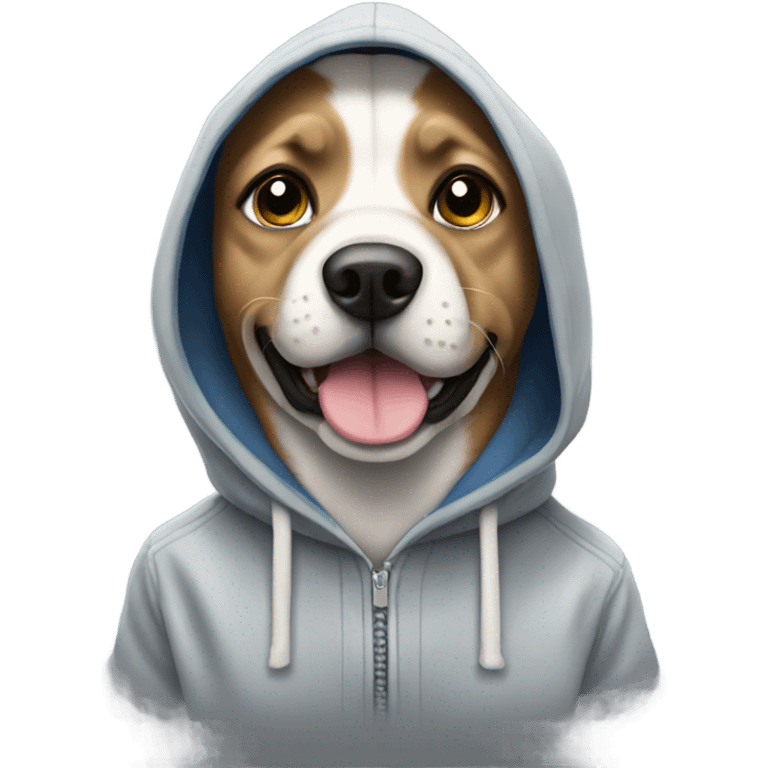 Dog wearing hoodie emoji