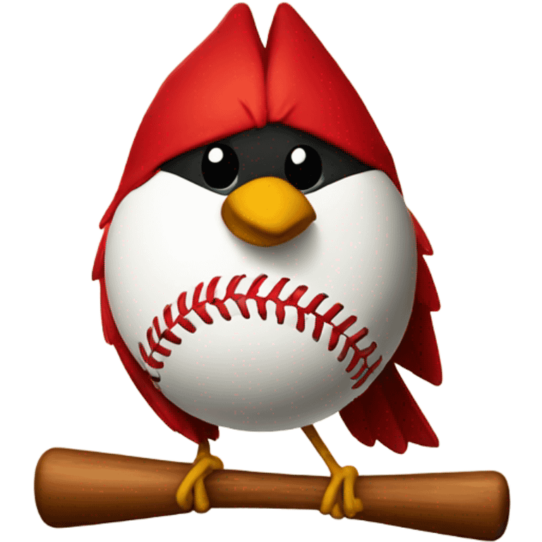 Cardinal with a baseball  emoji