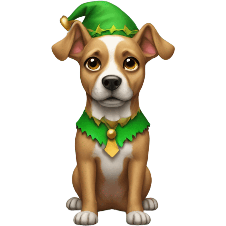 Dog with a elf costume  emoji