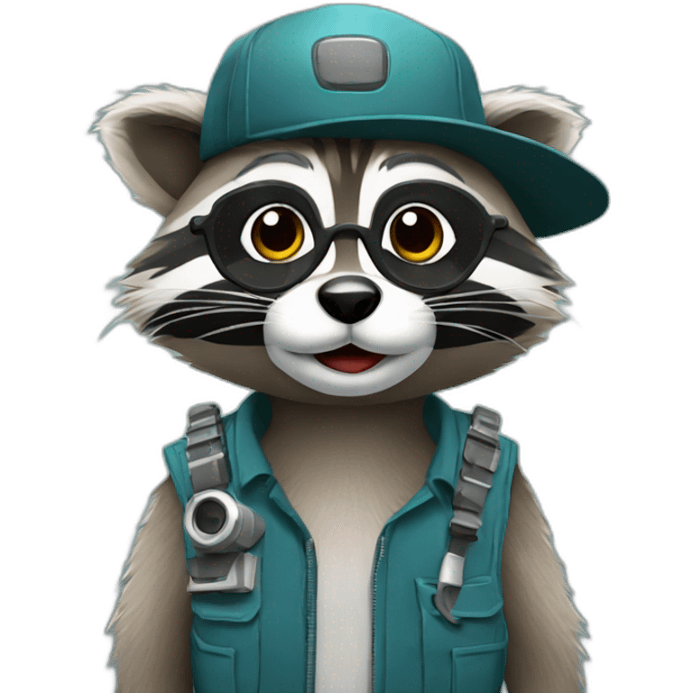 raccoon computer engineer emoji